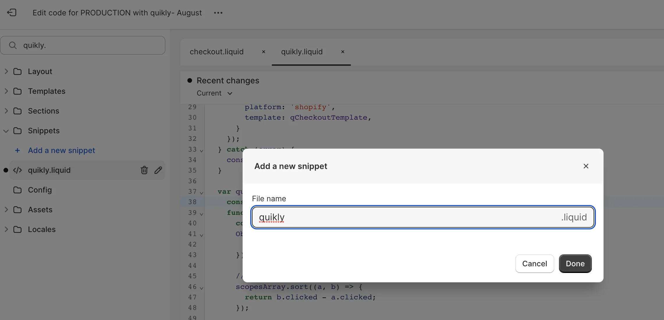 create snippet