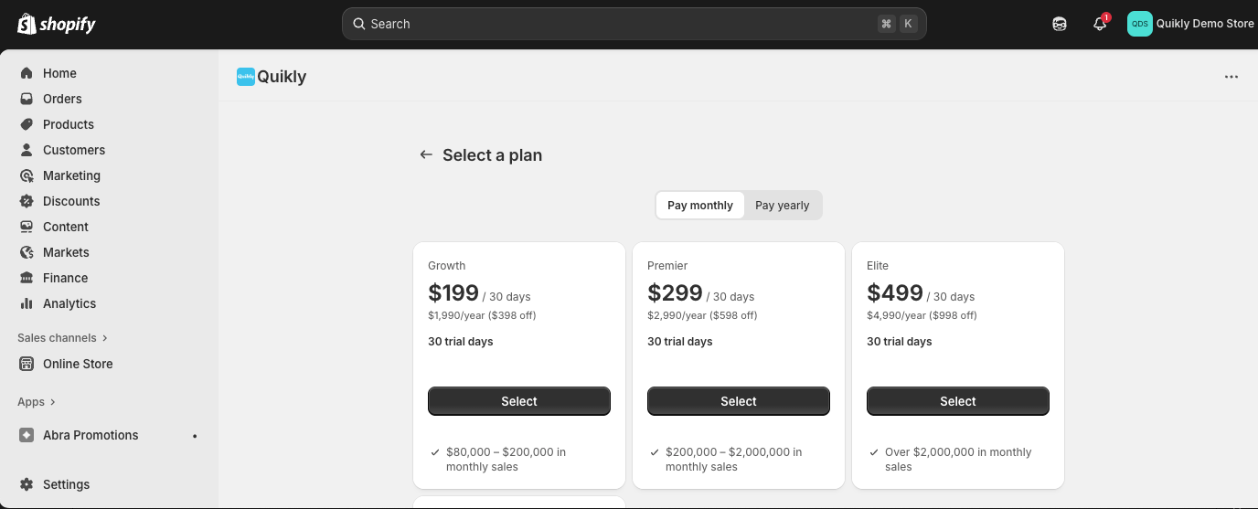 Step 4 - Select plan